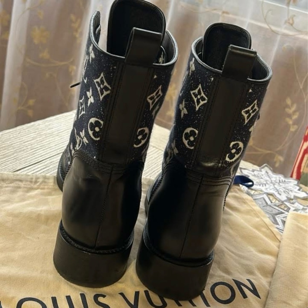 Louis Vuitton Blue  and Black Ranger Combat Boots - Picture 3 of 14